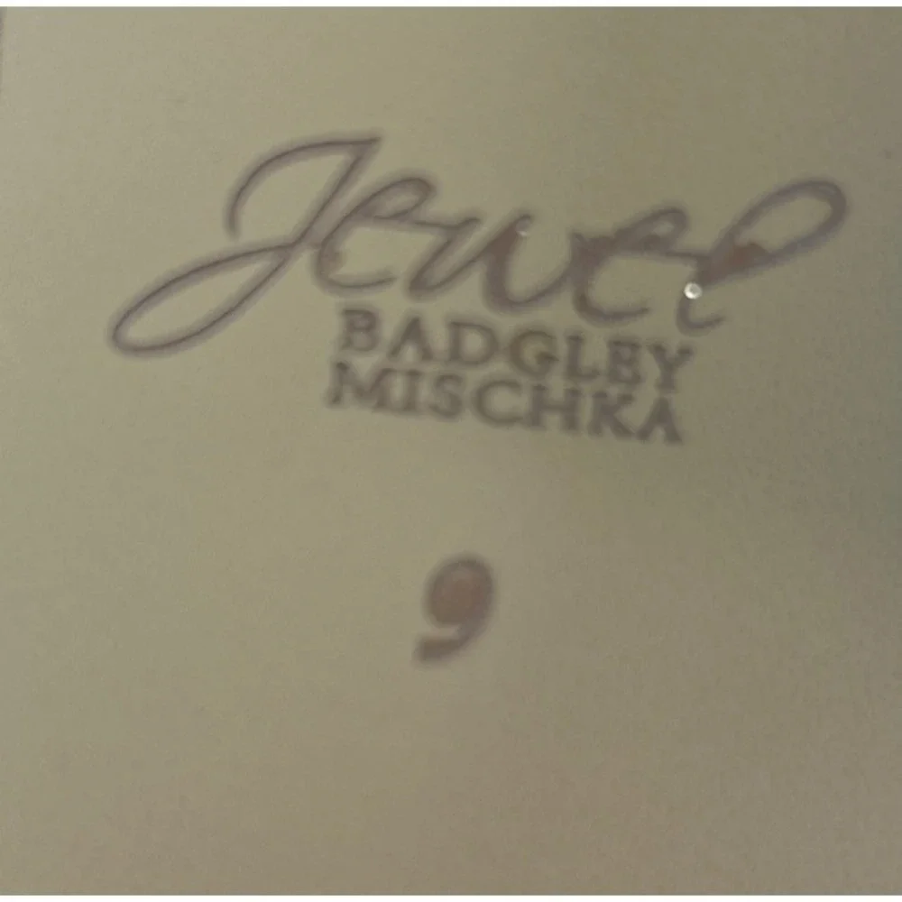 Jewel Badgley Mischka Lena Knotted Mid Heel Sandal Gold‎ Glitter Size 9 NEW